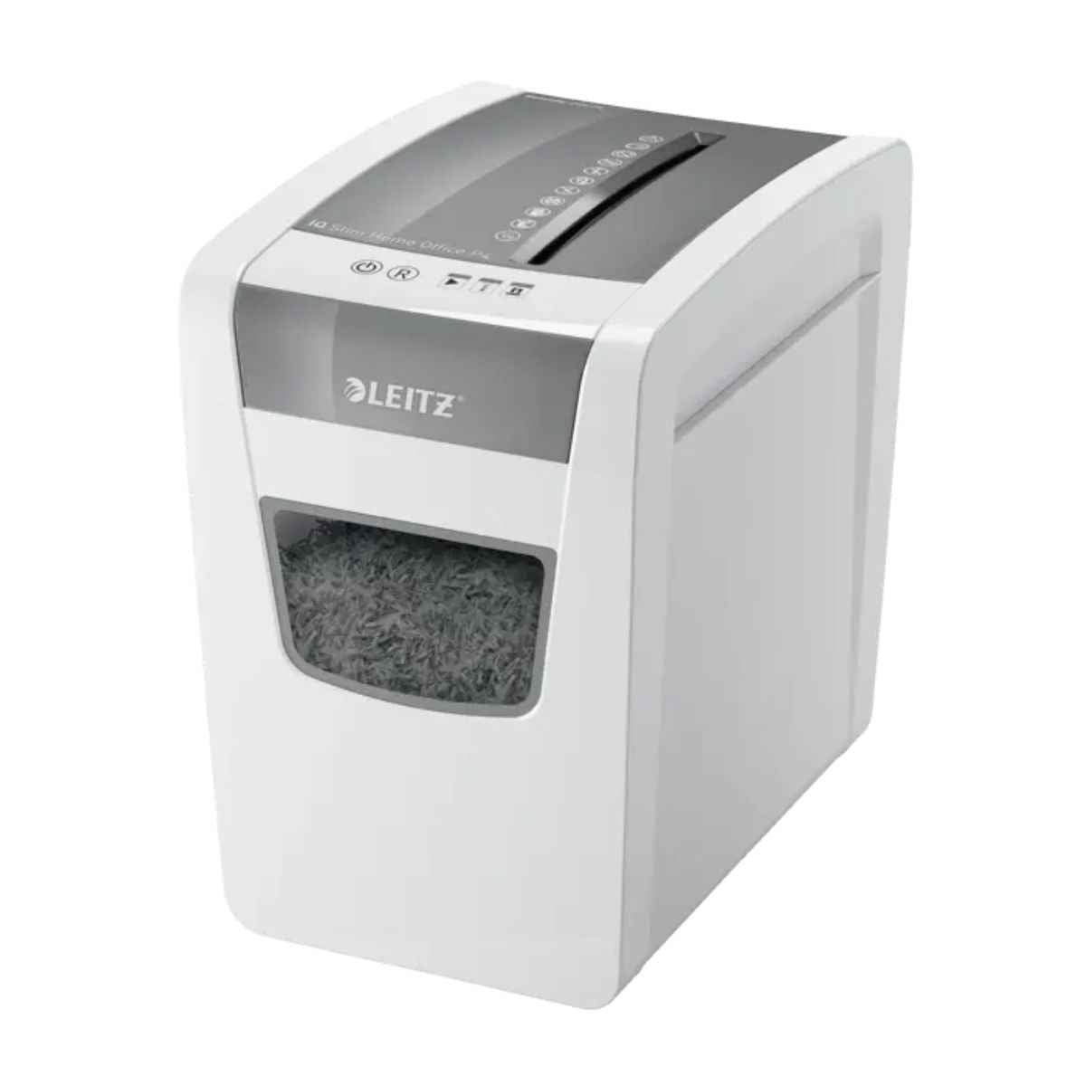Leitz IQ Slim Home Office Paper Shredder P4 – Cross Cut, 10 Sheets, 23L Bin, Quiet Operation