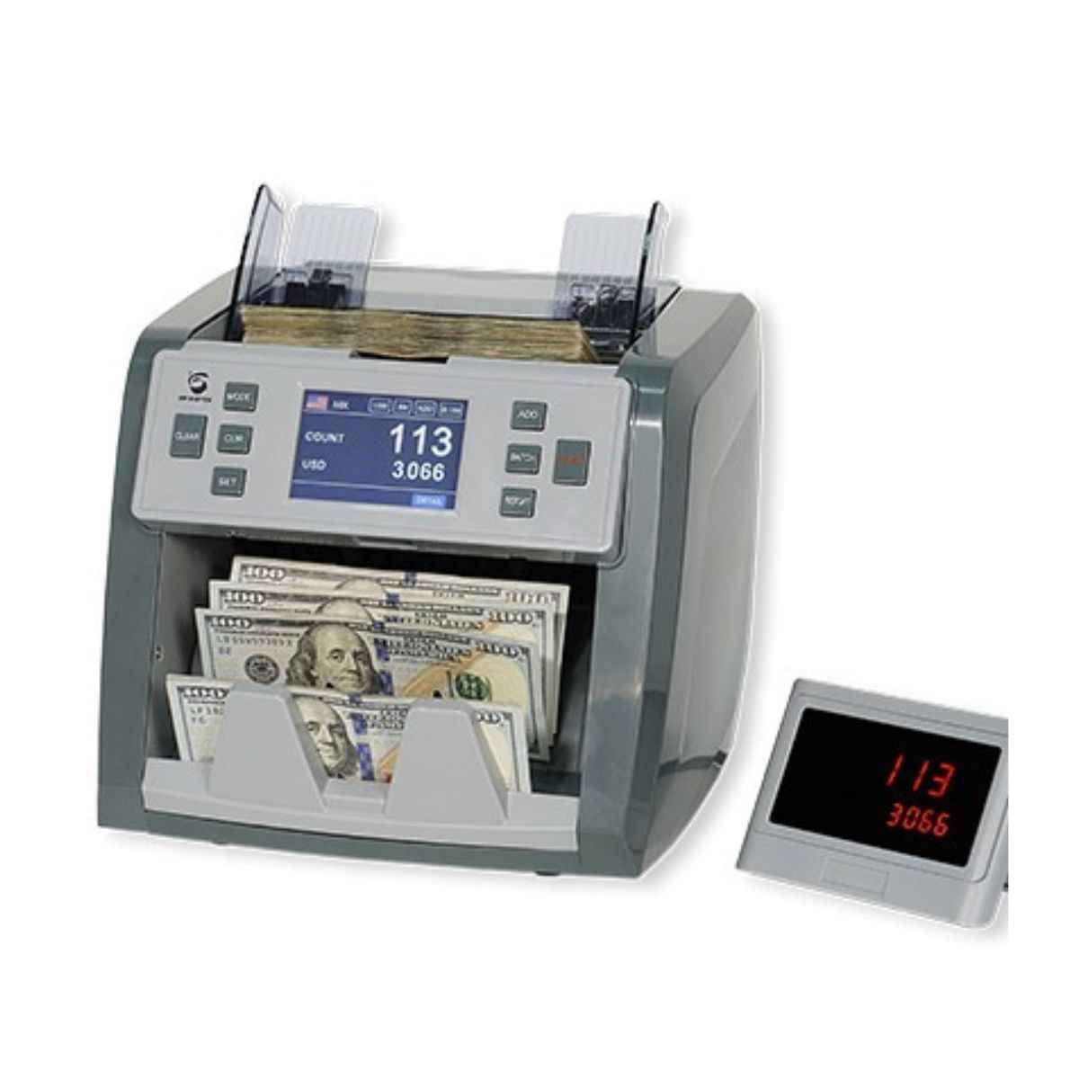 HQ-V1 Single Pocket Money Counter – Dual CIS, 25 Currencies, Multi-Currency Value Counting Machine