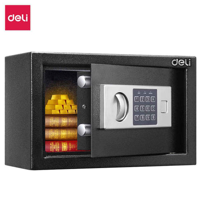 Deli T520 Fireproof Safe, Digital Safe Box with KeyT520 Full Metal Body 4.1kg (20x31x20cm) Black