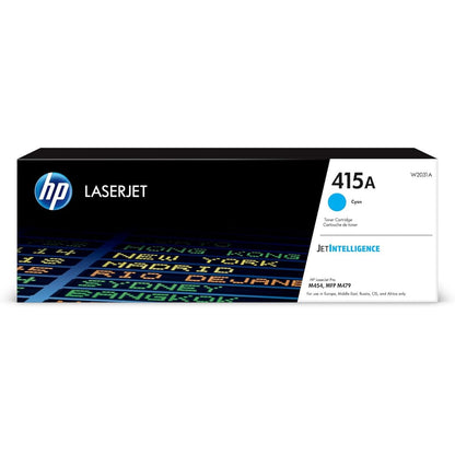 HP 415A Original LaserJet Toner Cartridge (W2030A) — Black, Cyan, Approx. 2,400 Pages