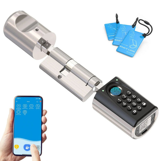 WeLock ToucD41 Smart Lock – Electronic Fingerprint &amp; App Controlled Door Lock, Keyless Entry, Bluetooth, RFID, Black | ToucD41