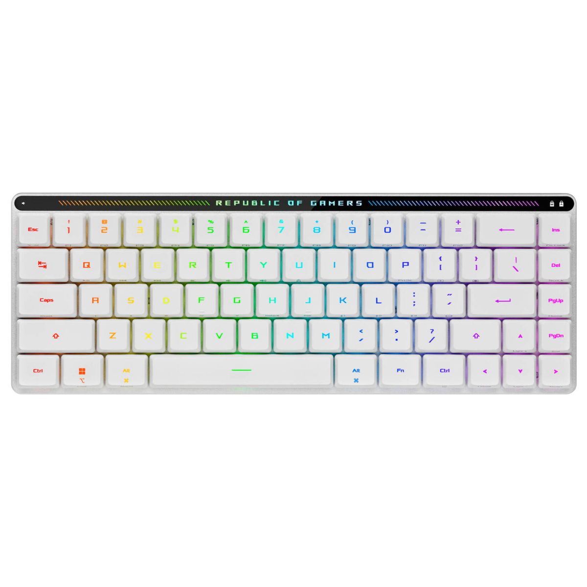 Asus ROG Falchion RX Low Profile Gaming Keyboard – 65% Compact, Tri-Mode Wireless, Optical Switches, Touch Panel, Aura RGB