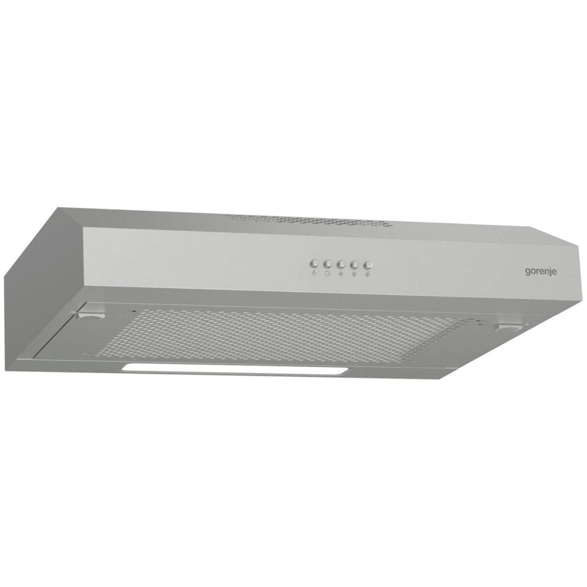 Gorenje WHU629ES/S Undercabinet Cooker Hood, 60cm, High Extraction Rate, Re-Circulating &amp; Ducted Ventilation, Quiet Operation, LED Lighting, Silver