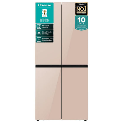 Hisense RQ5G470SBK3 Cross Door Refrigerator | 457 Litres | My Fresh Choice | Dual-Tech Cooling | Bottom Cooling System | Khaki Glass