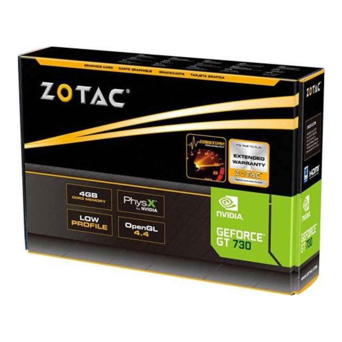 ZOTAC GeForce GT 730 LP Graphics Card | 4GB DDR3 Memory | PCI Express Graphics Card | Multi-Monitor Support | Low Power Consumption | ZT-71115-20L