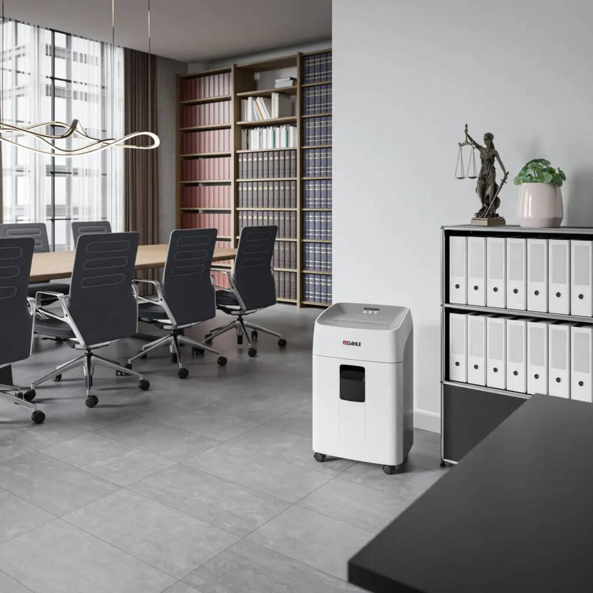 Dahle Deskside 504P Document Shredder | 13–15 Sheets | 40L Bin Capacity | 60-Minute Running Time | 60 dB(A) | Automatic Paper Reverse | Safety Shut-Off | White | DHL 52222-17345