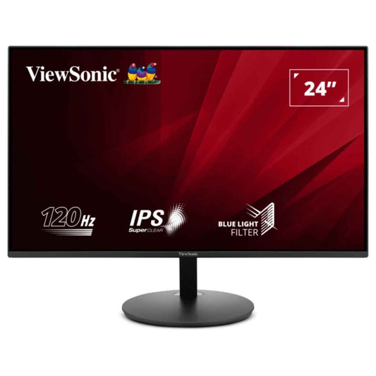 ViewSonic Monitor 24" IPS Display, FHD Resolution, 120Hz Refresh Rate, 5ms (GtG) Response Time, 16.7m Color Display, Anti-Glare, Hard Coating (3H) Surface, Black
