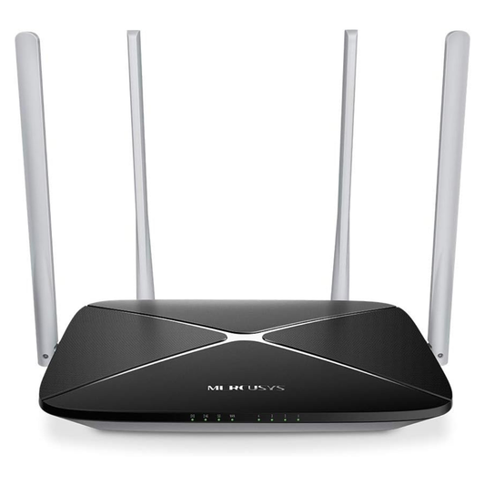 MERCUSYS AC12 AC1200 Dual-Band Wi-Fi 5 Router | 1200 Mbps | 4× 5 dBi Antennas | Guest Network | Black