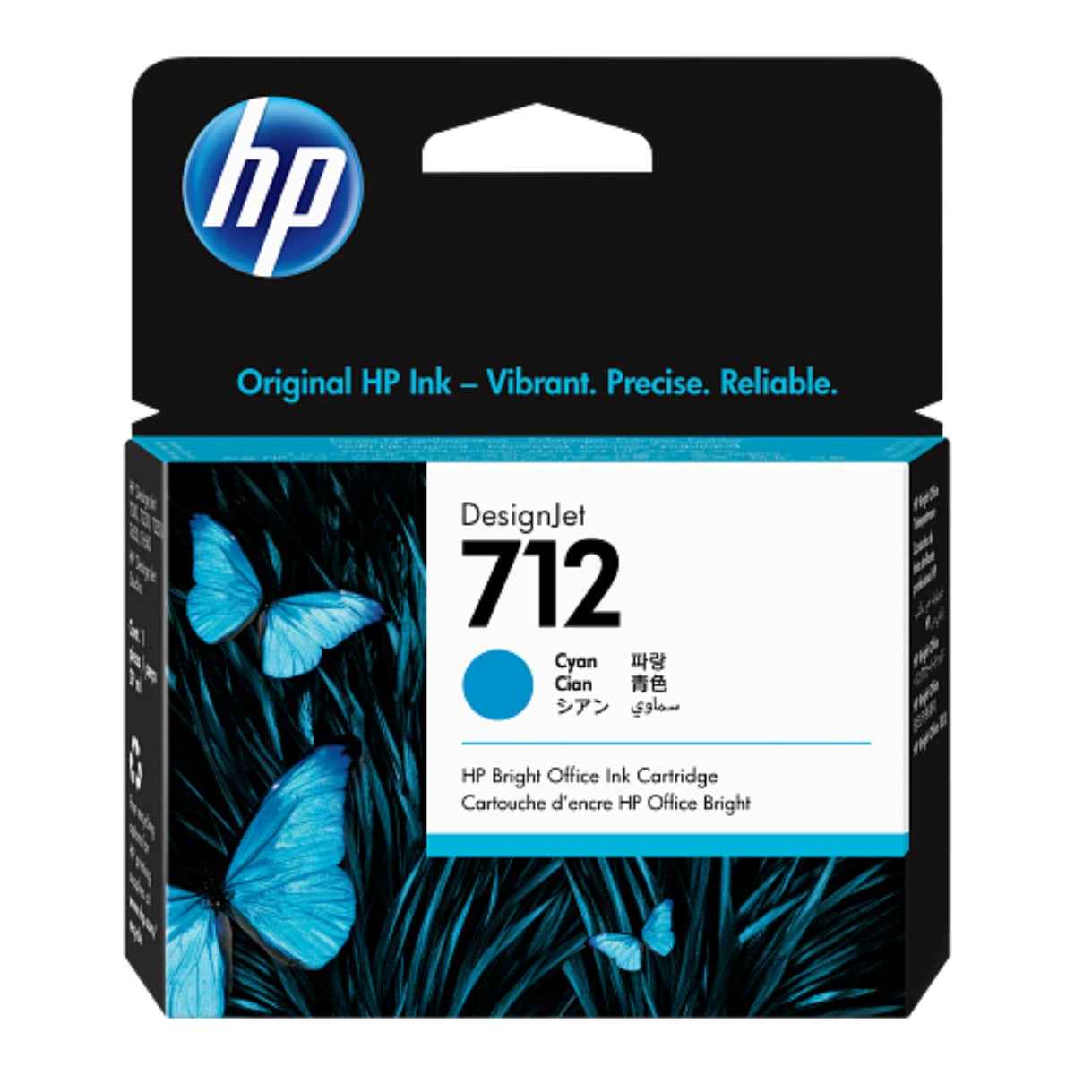 HP 712 29‑ml DesignJet Original Ink Cartridge – Cyan, Magenta, Yellow, Black – Professional Large-Format Printing for HP DesignJet – High-Precision, Reliable OEM Ink