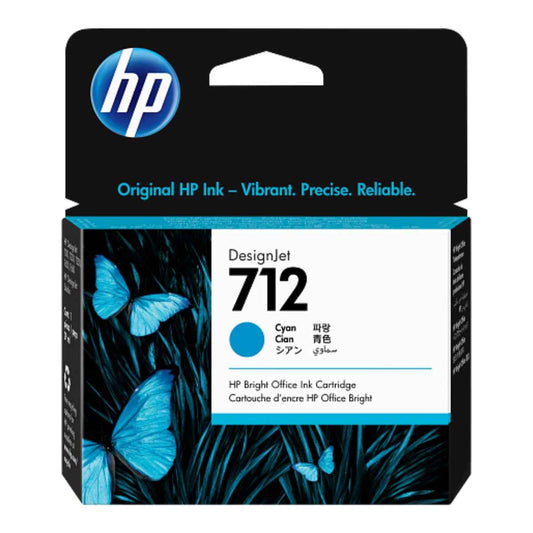 HP 712 29‑ml DesignJet Original Ink Cartridge – Cyan, Magenta, Yellow, Black – Professional Large-Format Printing for HP DesignJet – High-Precision, Reliable OEM Ink