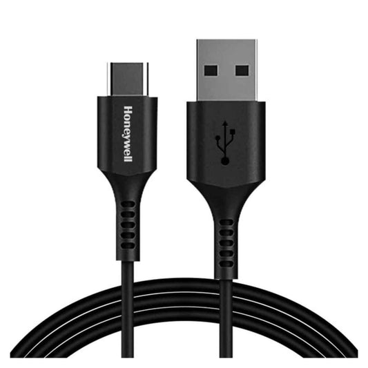 Honeywell Type C USB 2.0 Cable, PD 60W, QC 3.0, 1.8 Mtr, Fast Charge & Ultra Soft Silicone Sync Cable, Black
