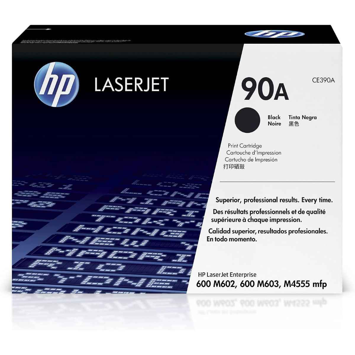 HP 90A Original Black LaserJet Toner Cartridge | CE390A | Up to 10,000 Pages | Genuine HP Toner