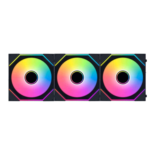 Lian-Li UNI FAN SL-INF Wireless Case Fans – 120mm, 2300 RPM, 67 CFM Airflow, FDB Bearing, Pack of 3, Black | 12SLIN1W3B