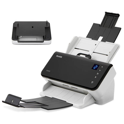 Kodak Alaris E1030 Scanner, 30 PPM Simplex & 60 IPM Duplex, 80-Page Document Feeder, 600 DPI Resolution, 24/8-Bit Color/Grayscale Depth, White/Black | 8011876