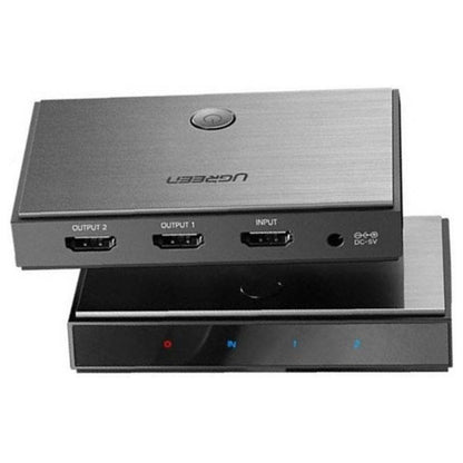 UGREEN 50707 HDMI Splitter | 1 Input 2 Output | 4K @ 60Hz | 3D | HDCP 2.2 | EDID | Black