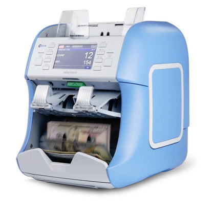 Kisan Newton 3 Cash Sorter – 2 Pocket Counting Machine, High-Speed Banknote Sorting, OCR Serial Number Reading, Multi-Currency Support