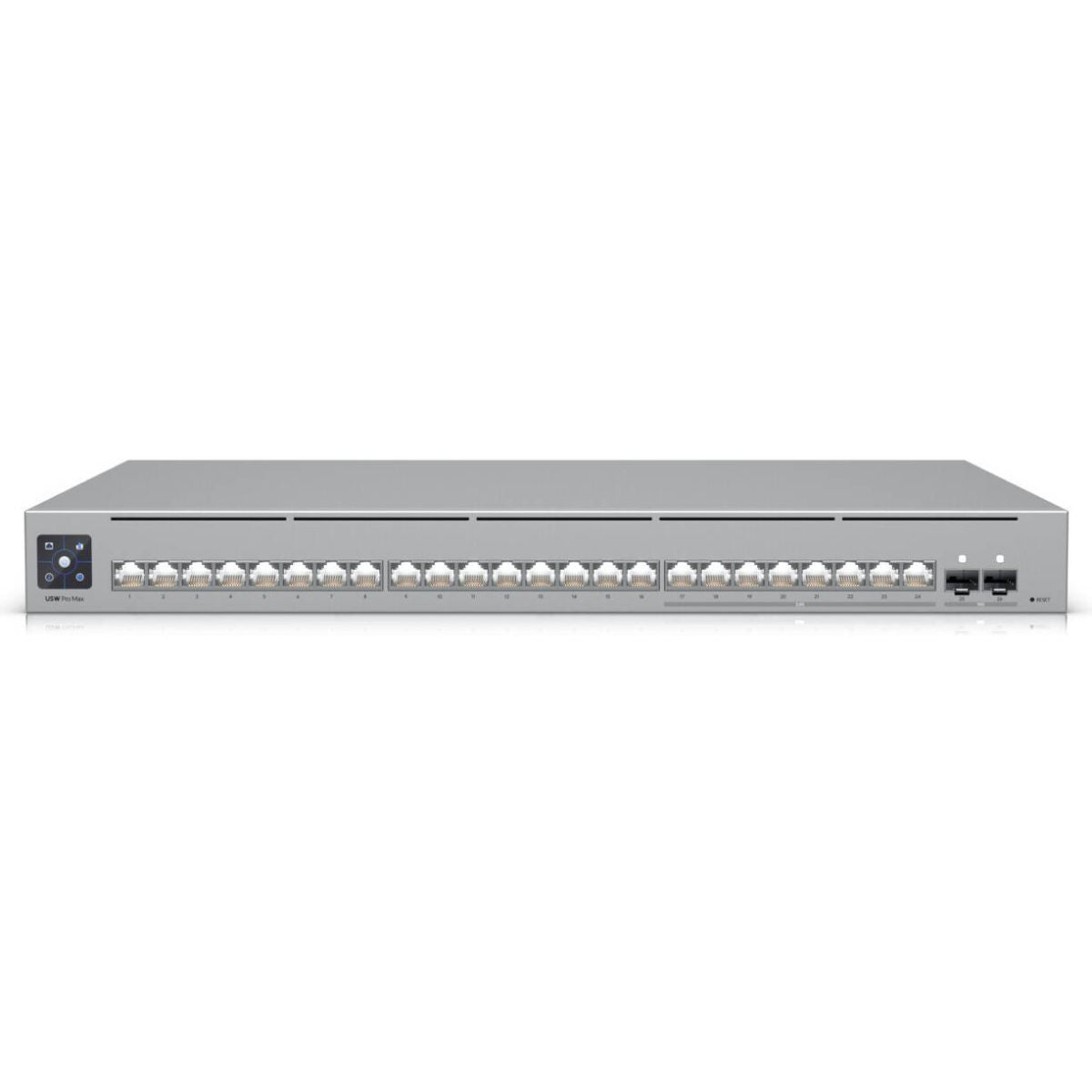Ubiquiti Networks Pro Max 24-Port 2.5G / 1G Mgd Network Switch, 112 Gb/s Switching, Layer 3 Features, 1.3" Touchscreen, DC Power Backup Ready, 16 x Gigabit ETH Ports (60W) | USW-PRO-MAX-24-POE-EU