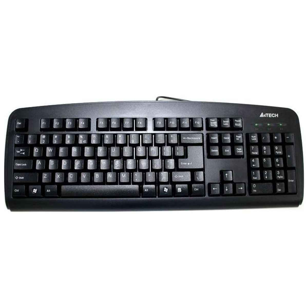 A4Tech KB-720A A-Shape Natural Keyboard – USB / PS2, Splash Proof, English–Arabic Layout (Black)