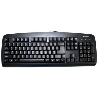 A4Tech KB-720A A-Shape Natural Keyboard – USB / PS2, Splash Proof, English–Arabic Layout (Black)