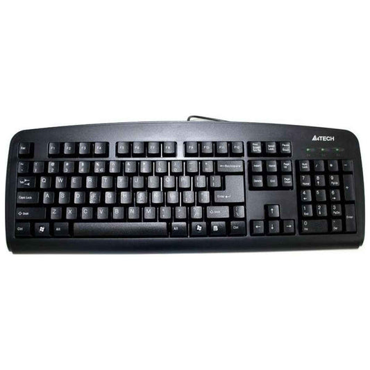 A4Tech KB-720A A-Shape Natural Keyboard – USB / PS2, Splash Proof, English–Arabic Layout (Black)