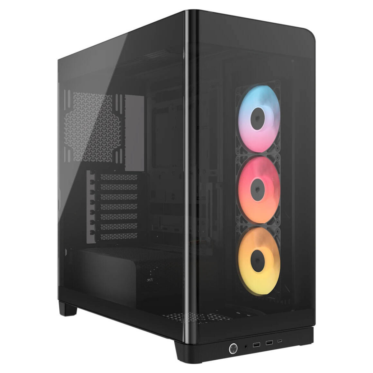 Corsair FRAME 4500X RS-R ARGB Panoramic Glass Mid-Tower PC Case, 3x RS-R ARGB Fans, 360mm Radiator Support, USB-C, Black | CC-9011314-WW