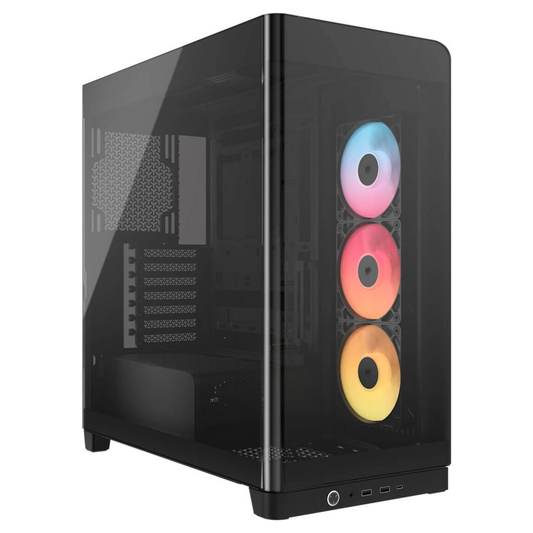 Corsair FRAME 4500X RS-R ARGB Panoramic Glass Mid-Tower PC Case, 3x RS-R ARGB Fans, 360mm Radiator Support, USB-C, Black | CC-9011314-WW