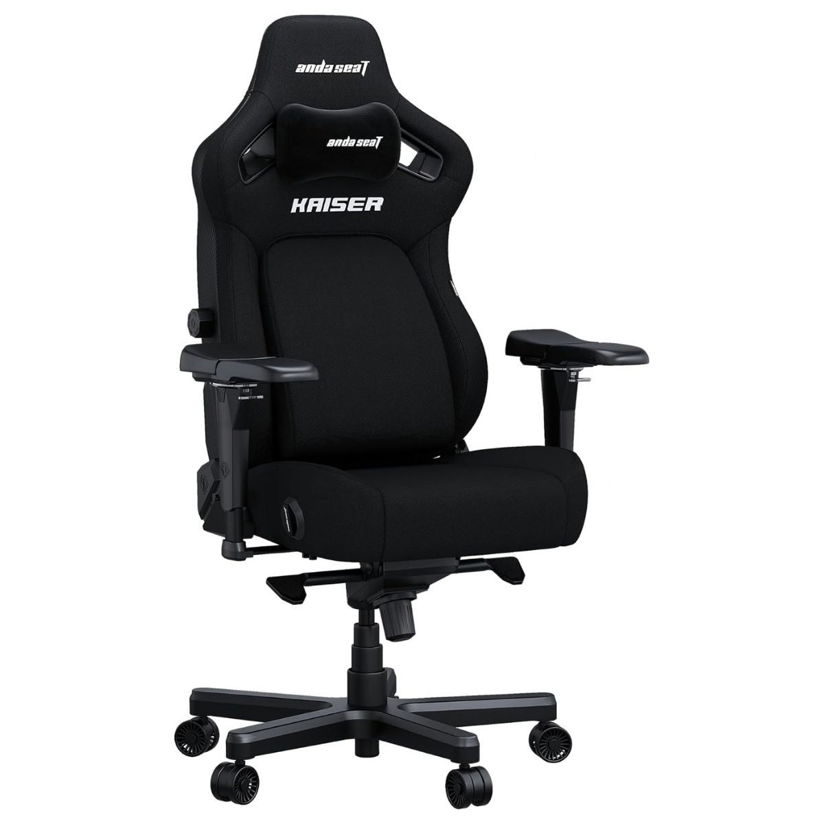 AndaSeat Kaiser 4 L Gaming Chair | Black Linen Fabric | 5D Armrests | Pop-Out Lumbar Support | 135° Recline