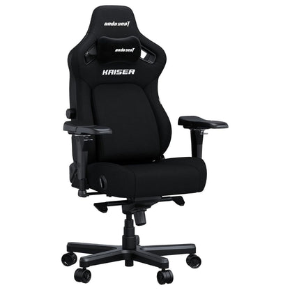 AndaSeat Kaiser 4 L Gaming Chair | Black Linen Fabric | 5D Armrests | Pop-Out Lumbar Support | 135° Recline