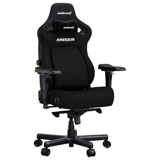 AndaSeat Kaiser 4 L Gaming Chair | Black Linen Fabric | 5D Armrests | Pop-Out Lumbar Support | 135° Recline