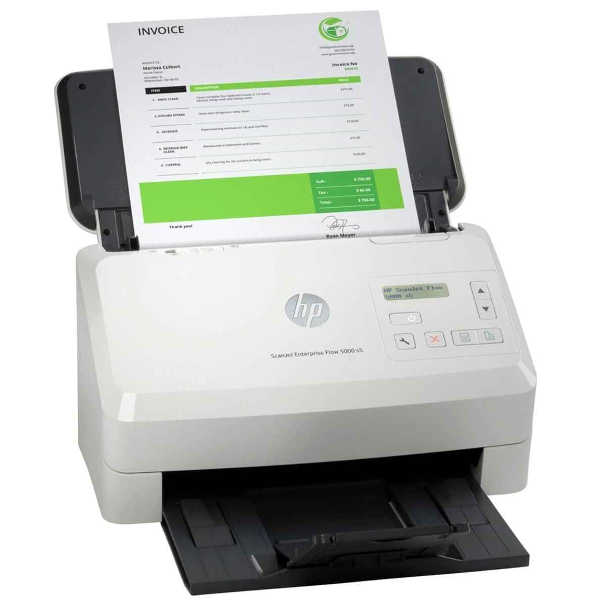 HP ScanJet Enterprise Flow 5000 s5 Scanner, Scans Up To 65ppm / 130 IPM, One Pass Duplex Scanning, Includes 80 Page ADF, USB 3.0 Connectivity, Sheetfed Input Type, 600 DPI Resolution, White | 6FW09A