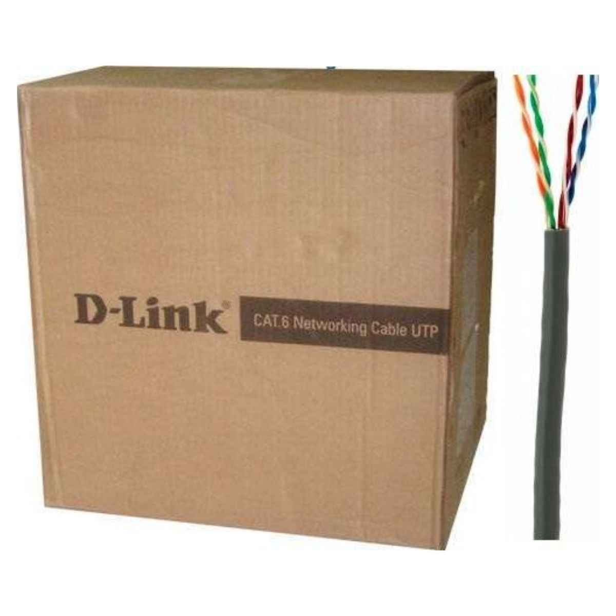 D-Link Cat6 UTP Network Cable Roll | 305 Meter | 24 AWG Copper Conductor | Gigabit Ethernet Cabling Solution | Grey | NCB-C6UGRYR-305-24