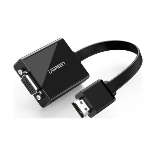 UGREEN 40248 Active HDMI to VGA Adapter | 1080P | 3.5mm Audio Jack | PC, Laptop & Projector | Black