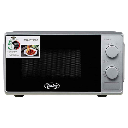 Terim TERMW301GB 30L Microwave + Grill – Black Finish with Grill Functionality – Ideal for UAE Kitchens