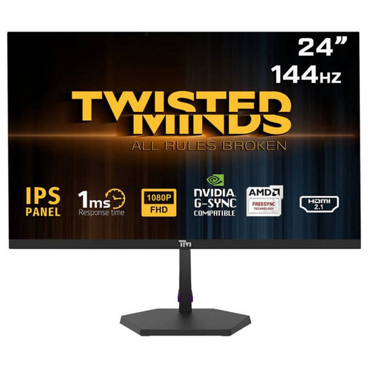 Twisted Minds ECO Series 24-Inch FHD IPS Gaming Monitor | 144Hz | 1ms MPRT | 99% sRGB | TM24FHD144IPS | WORKING UNIT WITH BOX:- INSIDE NO CUSHIONS