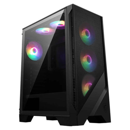 MSI MAG Forge 120A Airflow ATX Mid Tower Computer Case | 6 Pre-Installed Fans | Up to 240mm Radiator | Tempered Glass | Mesh Panel | Black | 306-7G23A41-HH9