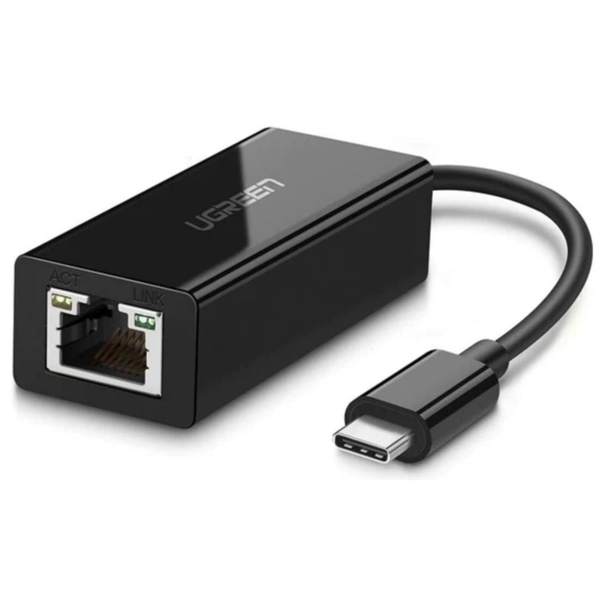 UGREEN 50307 USB-C to Gigabit Ethernet Adapter | 10/100/1000Mbps | 7.5cm Cable | Black