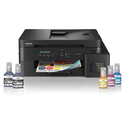 Brother DCP-T830DW Ink Tank  Black Printer, 1200 x 6000 DPI, 17 IPM Print Speed, Auto 2-Sided Duplex Printing, 20 Sheets Auto-Document Feeder, WiFi, WiFi-Direct, USB 2.0, LAN