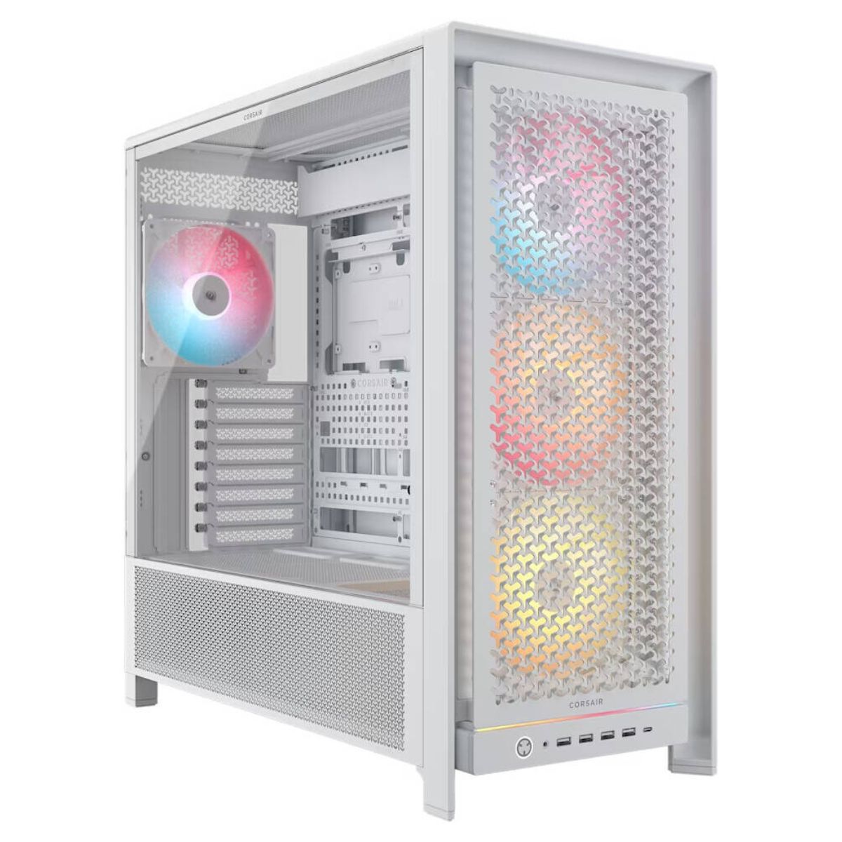 Corsair FRAME 5000D RS ARGB High-Airflow Mid-Tower PC Case – Modular Design, 4x ARGB Fans, Tempered Glass (White)