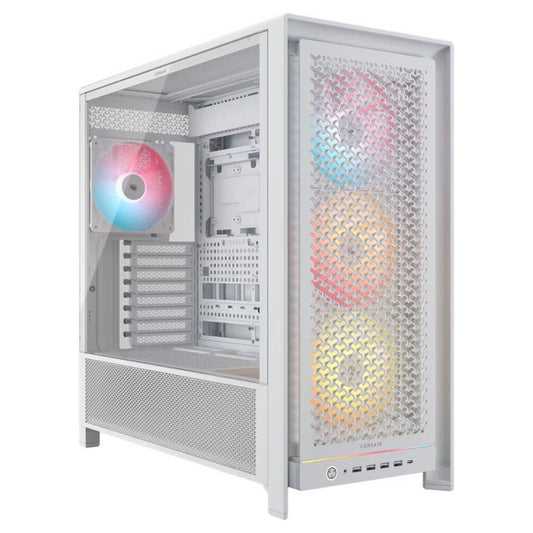 Corsair FRAME 5000D RS ARGB High-Airflow Mid-Tower PC Case – Modular Design, 4x ARGB Fans, Tempered Glass (White)