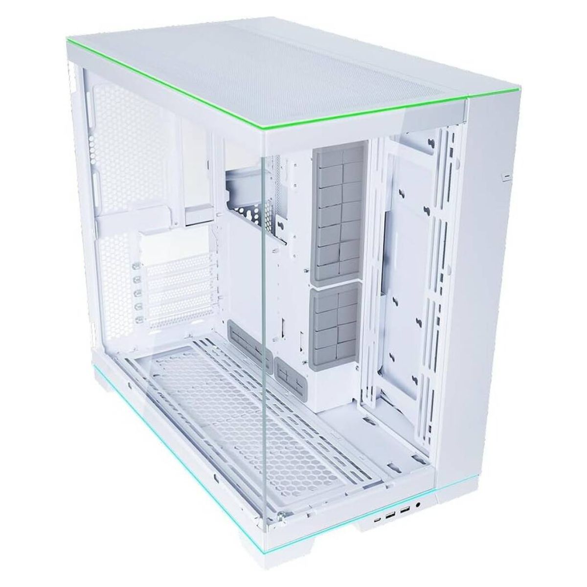 Lian Li O11D EVO RGB E-ATX Dual Chamber Gaming Case, ARGB Lighting, 420mm Radiator Support, Tempered Glass, White | G99.O11DERGBW.00