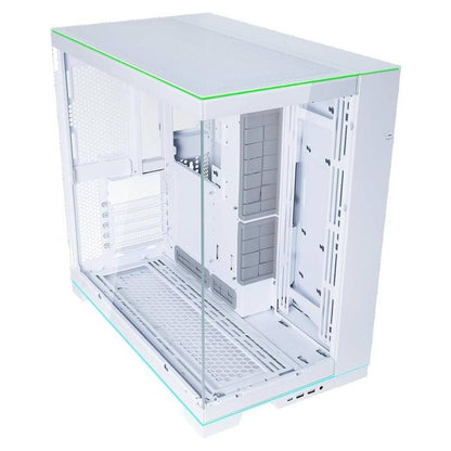 Lian Li O11D EVO RGB E-ATX Dual Chamber Gaming Case, ARGB Lighting, 420mm Radiator Support, Tempered Glass, White | G99.O11DERGBW.00