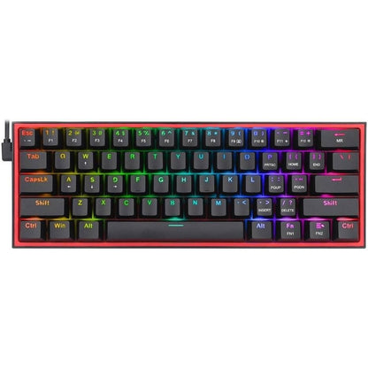 Redragon FIZZ K617 Mechanical Gaming Keyboard,  60% Wired, 61 Keys, Full-Transparent Design, RGB Backlighting, Linear Switches, Hot-Swappable, Pro Software