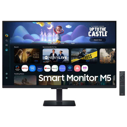 Samsung  M5 M50F Smart Monitor, 32" VA Display, FHD Resolution, 60Hz Refresh Rate, 5ms (GtG) Response Time, Wi-Fi 5 & Bluetooth 5.2 Connectivity, Tizen Operating System, Black