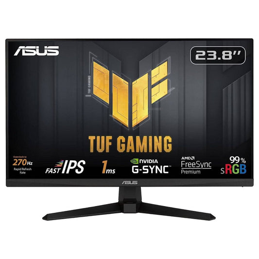 Asus TUF VG249QM1A Gaming Monitor, 24" FHD 1ms Fast IPS Display, 270Hz(OC) Refresh Rate, 2Wx2 Speakers, 99% sRGB, AMD FreeSync Premium & G-Sync Technology, Black | 90LM06J0-B02370
