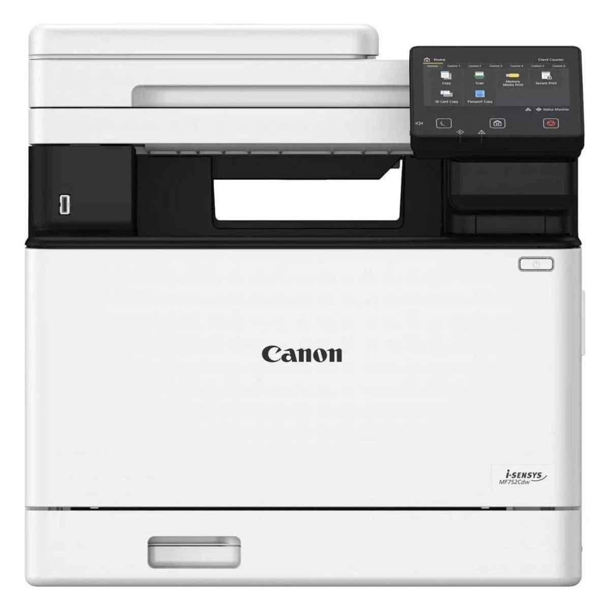 Canon i-SENSYS MF752Cdw Multi-Functional Laser Printer, Print, Copy, Scan, Up to 33ppm Print Speed, 5" LCD Color Touch Panel, Up to 1200 x 1200 dpi Print Resolution, 50-Sheet ADF, White | 752cdw