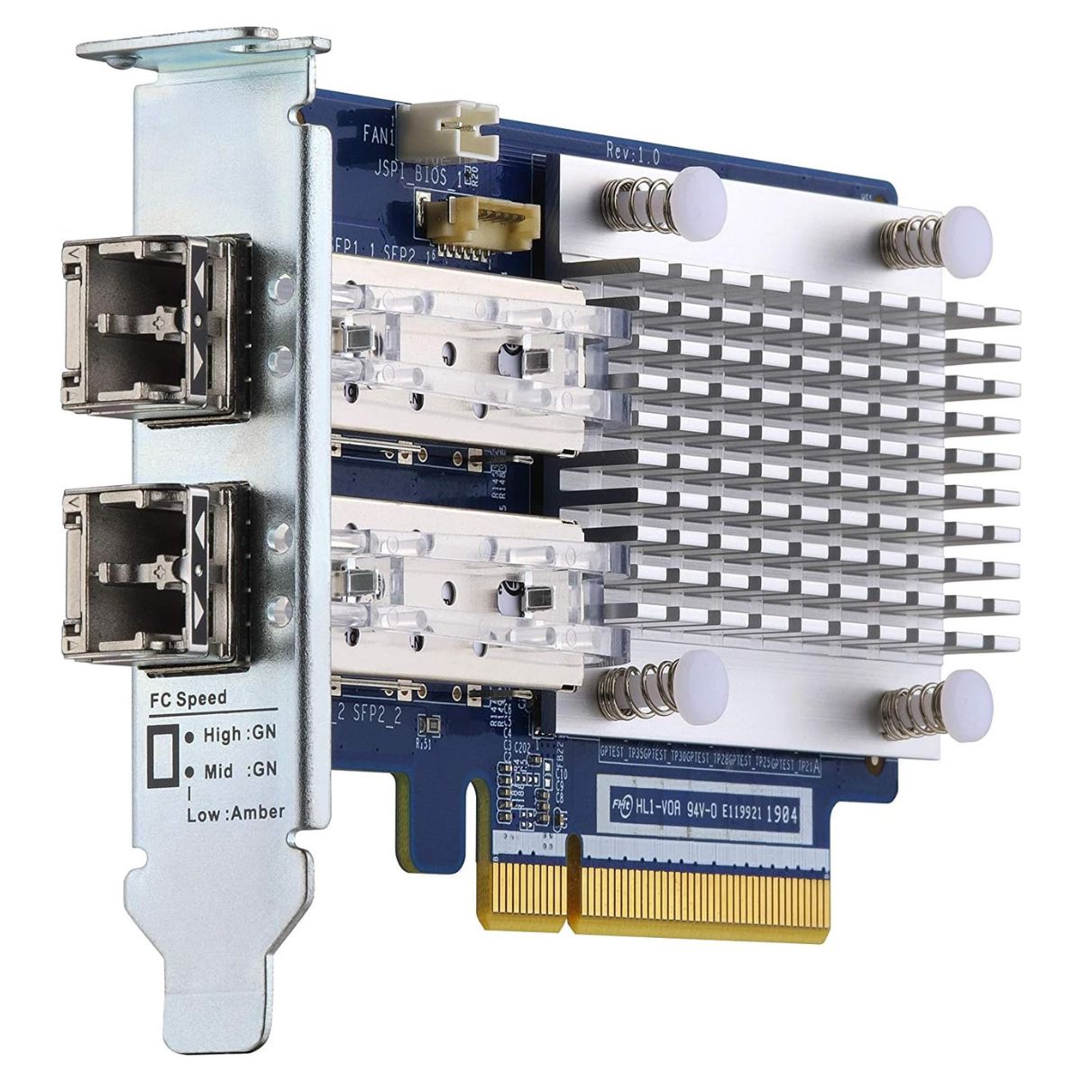 QNAP QXP-16G2FC Dual-Port 16Gb Fibre Channel Expansion Card with SFP+ Transceivers