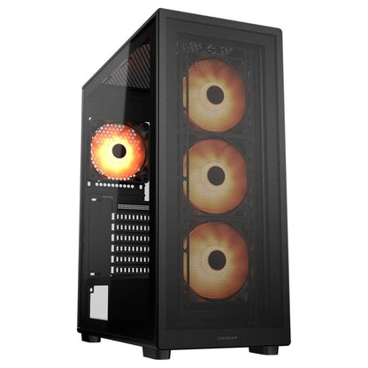 Cougar MX220 RGB Mid Tower Computer Case, 4x 120mm ARGB Fans, 360mm Radiator Support, Ultraslim Mesh Front Panel, Black | 382AC80.0001