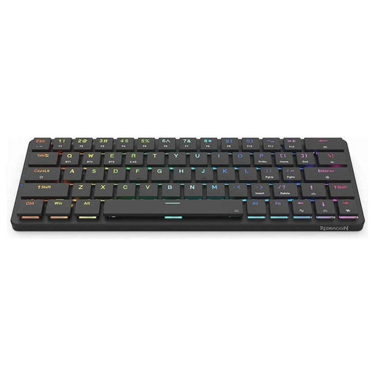 Redragon Elise Pro K624P Wired/Wireless Low-Profile Mechanical Keyboard, 63 Keys, RGB Backlit, Up to 20 Hours Battery Life, Black | K624P-KBS