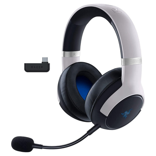Razer Kaira Pro for PlayStation Dual Wireless Headset White/Black RZ04-04030100-R3M1, For PS5, With Haptics, 50mm Drivers Diameter, 20 Hz – 20 kHz Frequency Response, 108 dB Sensitivity,