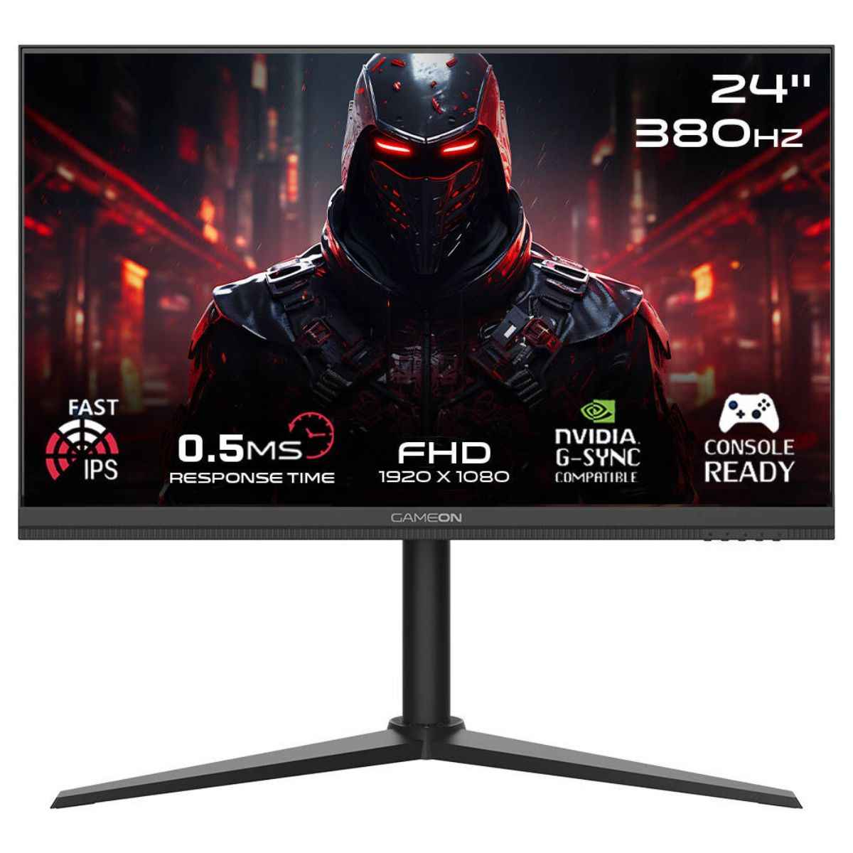 GAMEON GOMP24FHD380IPS Midnight Pro Series 24" FHD, 380Hz, MPRT 0.5ms, HDMI 2.1, Fast IPS Gaming Monitor (Supports PS5) - Black